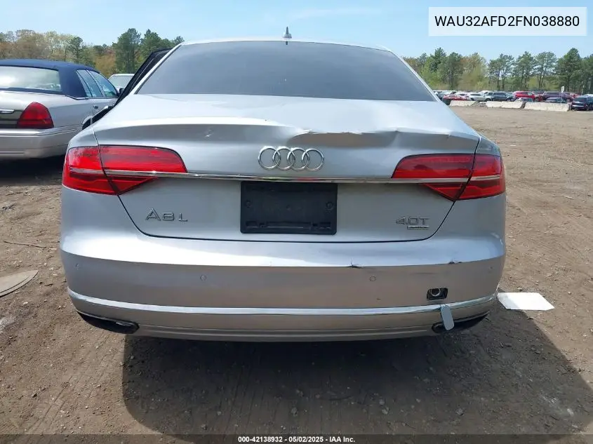2015 Audi A8 L 4.0T VIN: WAU32AFD2FN038880 Lot: 42138932