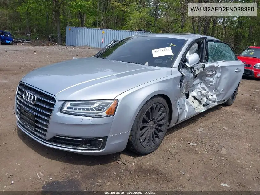2015 Audi A8 L 4.0T VIN: WAU32AFD2FN038880 Lot: 42138932