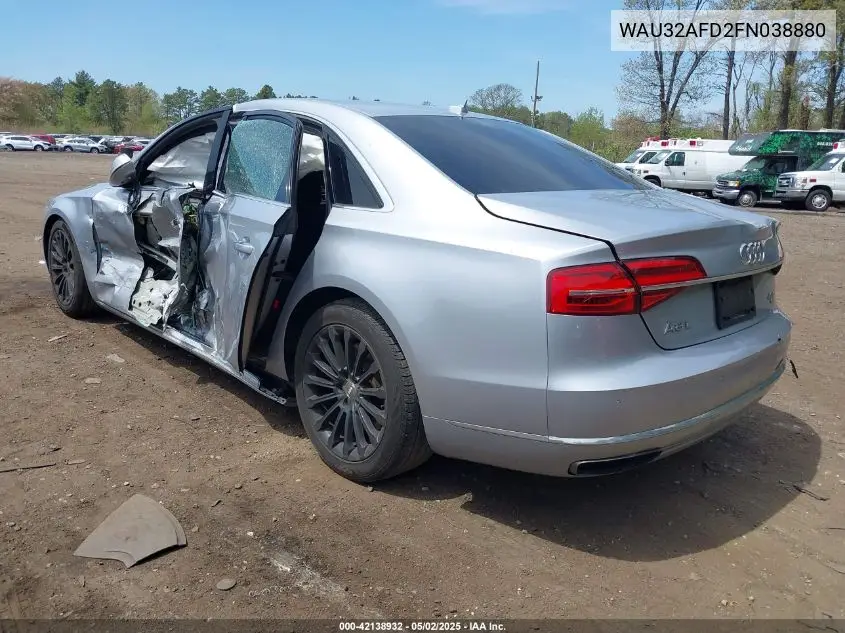 2015 Audi A8 L 4.0T VIN: WAU32AFD2FN038880 Lot: 42138932