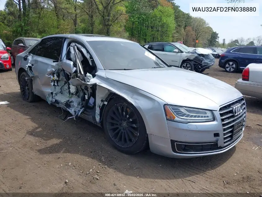 2015 Audi A8 L 4.0T VIN: WAU32AFD2FN038880 Lot: 42138932