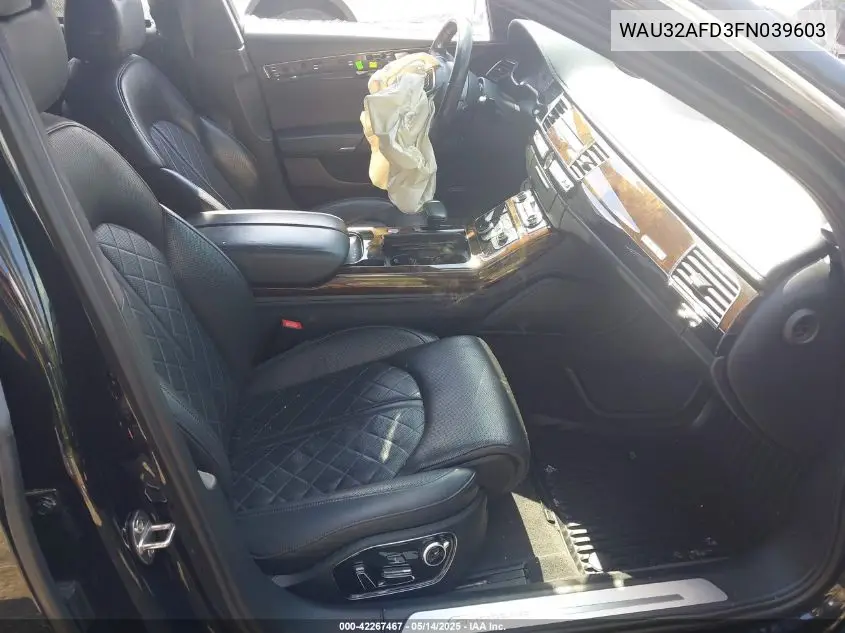 2015 Audi A8 L 4.0T VIN: WAU32AFD3FN039603 Lot: 42267467