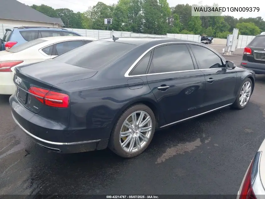 2016 Audi A8 L 3.0T VIN: WAU34AFD1GN009379 Lot: 42214767