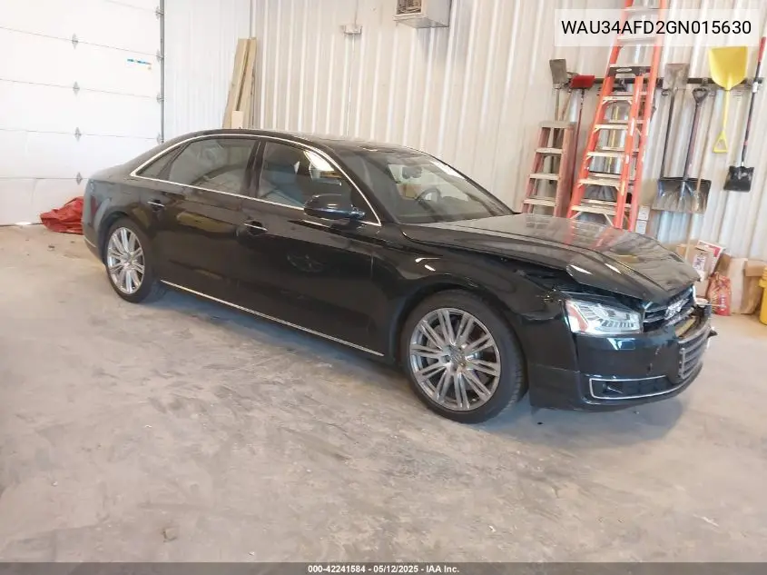 2016 Audi A8 L 3.0T VIN: WAU34AFD2GN015630 Lot: 42241584