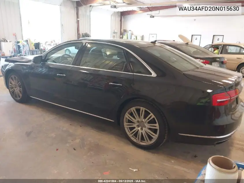 2016 Audi A8 L 3.0T VIN: WAU34AFD2GN015630 Lot: 42241584