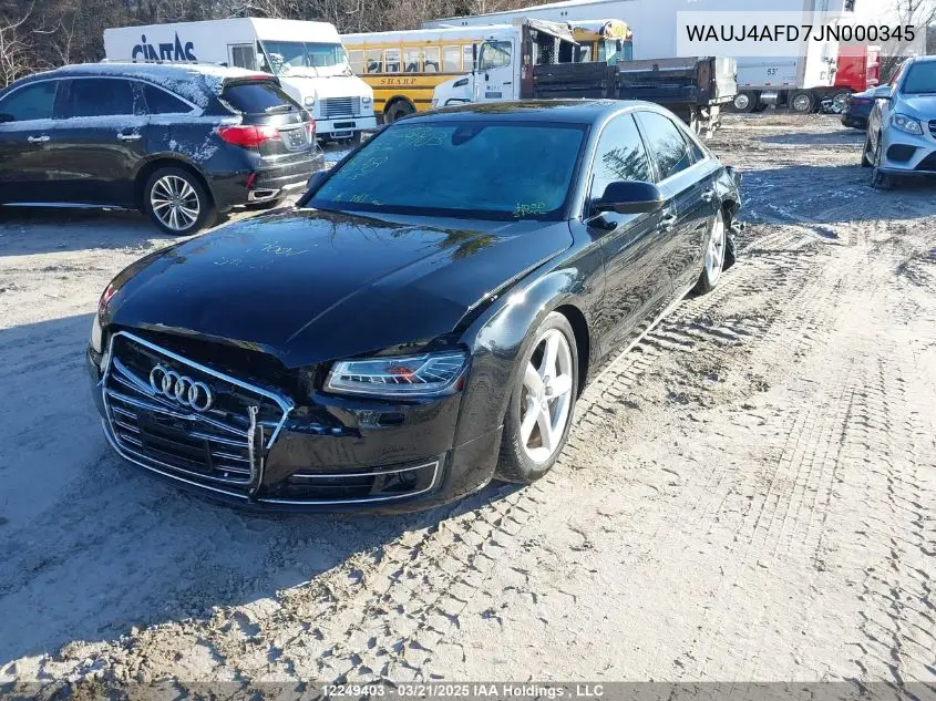 2018 Audi A8 Quattro VIN: WAUJ4AFD7JN000345 Lot: 12249403