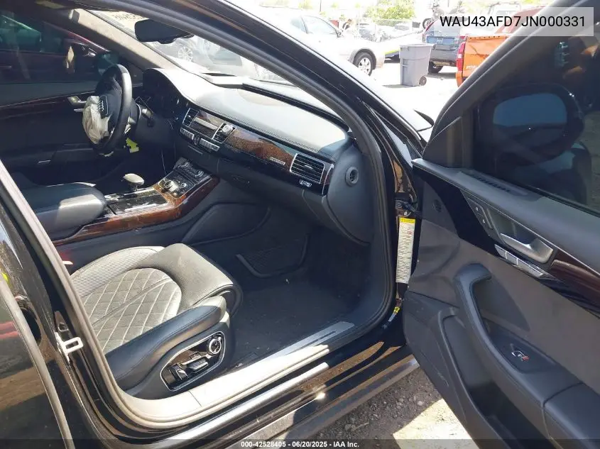 2018 Audi A8 L 4.0T Sport VIN: WAU43AFD7JN000331 Lot: 42528405