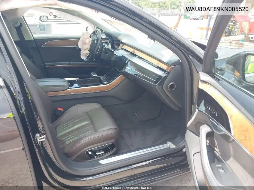 2019 Audi A8 L 55 VIN: WAU8DAF89KN005520 Lot: 42748372