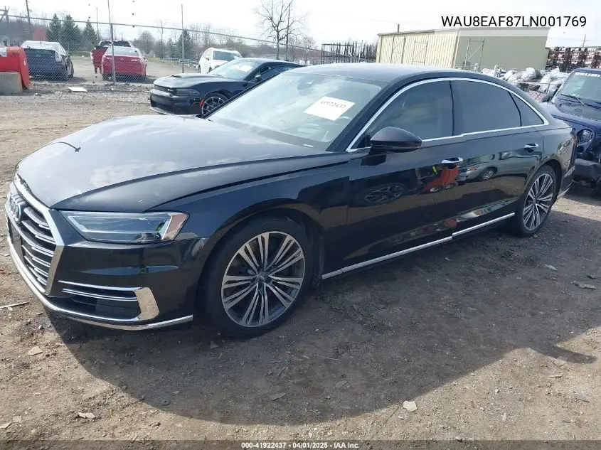 2020 Audi A8 L 60 Tfsi Quattro Tiptronic VIN: WAU8EAF87LN001769 Lot: 41922437