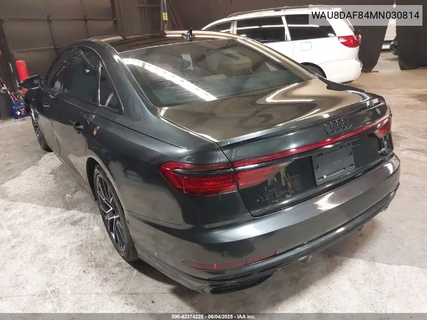 2021 Audi A8 L 55 Tfsi Quattro Tiptronic VIN: WAU8DAF84MN030814 Lot: 42374225