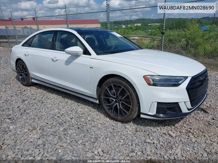 2021 Audi A8 L 55 Tfsi Quattro Tiptronic VIN: WAU8DAF82MN028690 Lot: 42547079