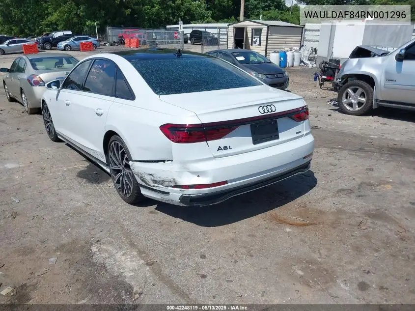 2024 Audi A8 L 55 Tfsi Quattro Tiptronic VIN: WAULDAF84RN001296 Lot: 42248119