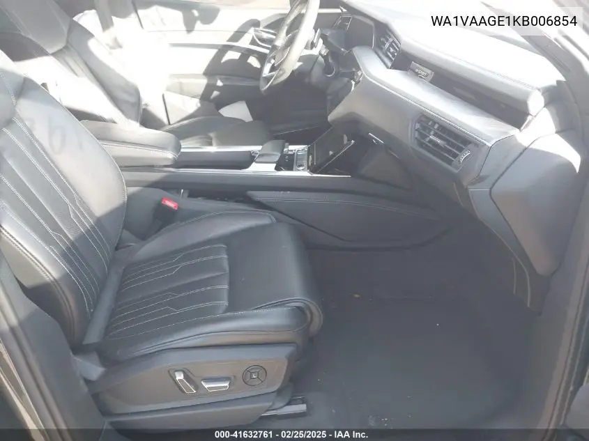 2019 Audi E-Tron Premium Plus VIN: WA1VAAGE1KB006854 Lot: 41632761