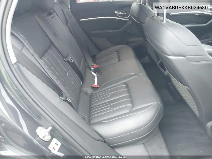 2019 Audi E-Tron Premium Plus VIN: WA1VABGEXKB024680 Lot: 42174705