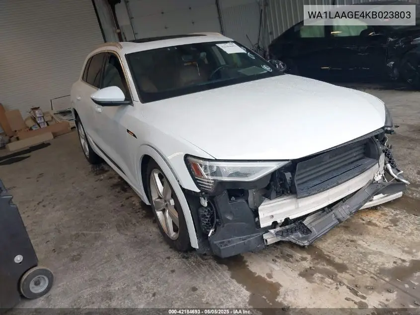 2019 Audi E-Tron Premium Plus VIN: WA1LAAGE4KB023803 Lot: 42184693