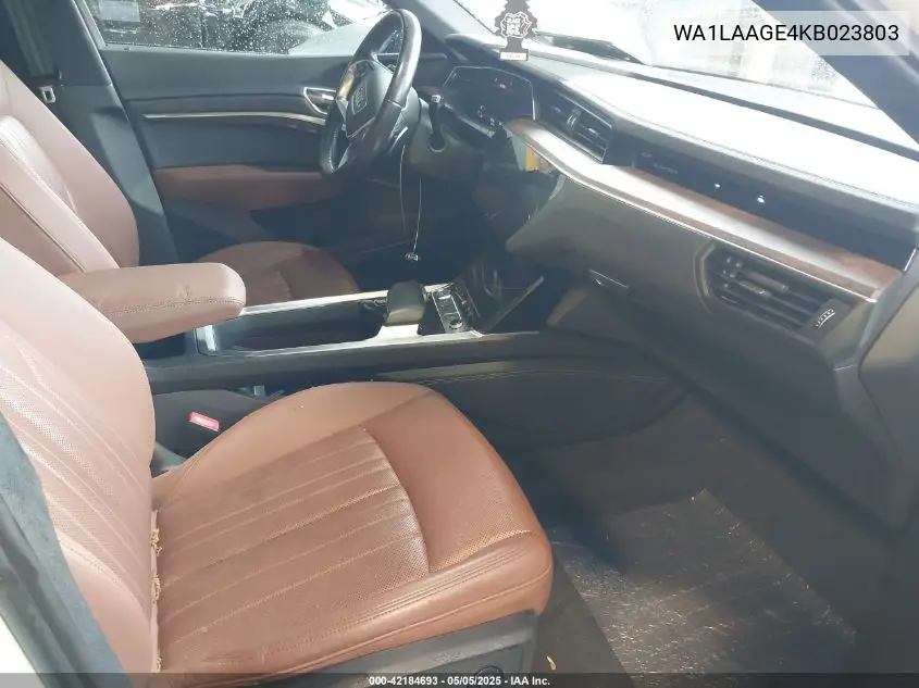 2019 Audi E-Tron Premium Plus VIN: WA1LAAGE4KB023803 Lot: 42184693
