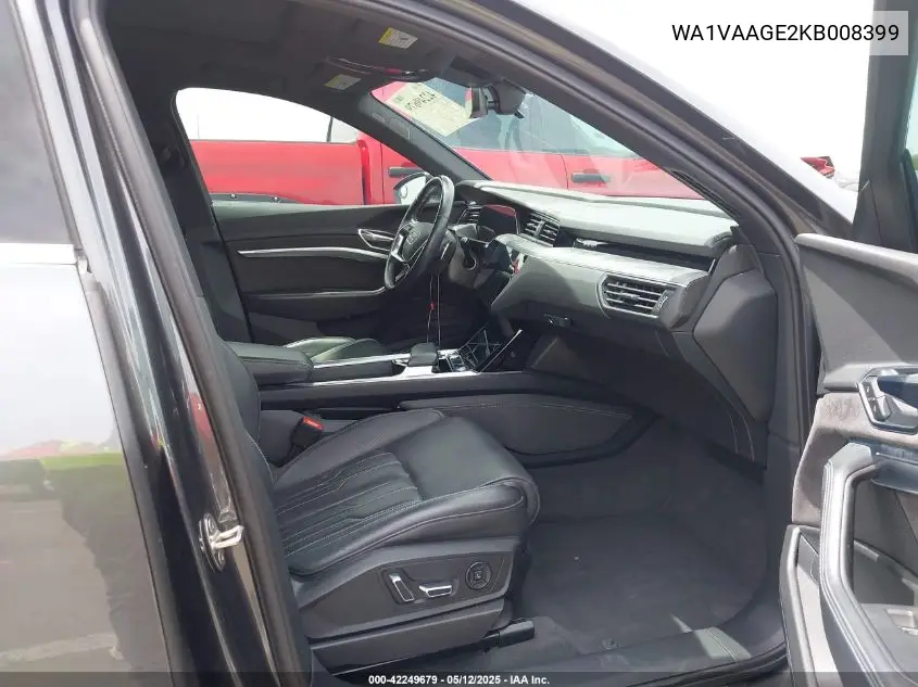 2019 Audi E-Tron Premium Plus VIN: WA1VAAGE2KB008399 Lot: 42249679