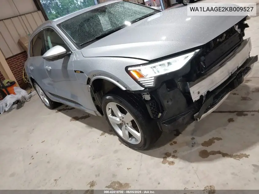 2019 Audi E-Tron Premium Plus VIN: WA1LAAGE2KB009527 Lot: 42410700