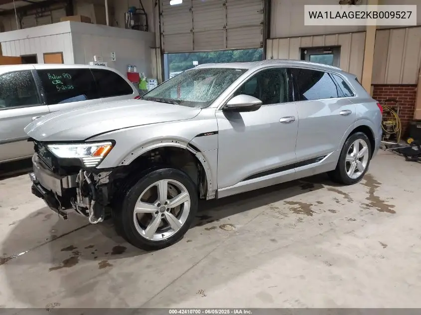 2019 Audi E-Tron Premium Plus VIN: WA1LAAGE2KB009527 Lot: 42410700