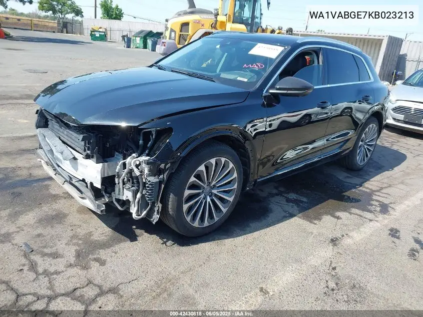 2019 Audi E-Tron Premium Plus VIN: WA1VABGE7KB023213 Lot: 42430818