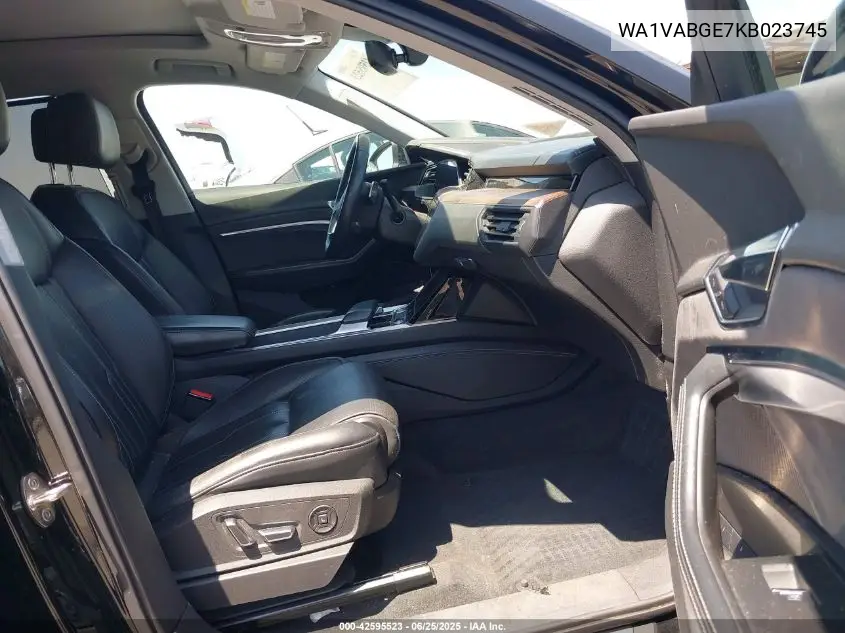 2019 Audi E-Tron Premium Plus VIN: WA1VABGE7KB023745 Lot: 42595523