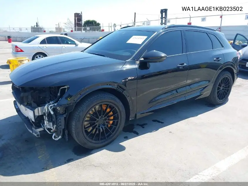 2019 Audi E-Tron Premium Plus VIN: WA1LAAGE1KB023502 Lot: 42614912