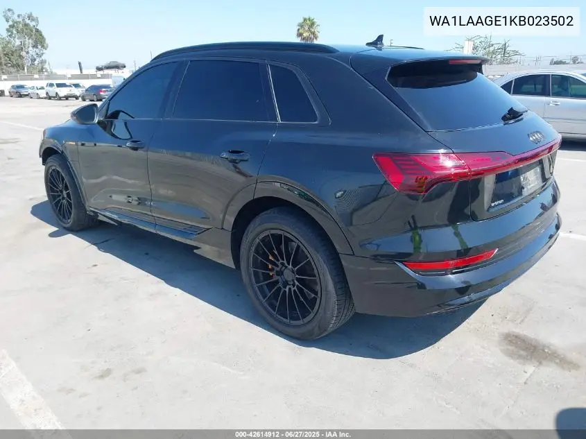 2019 Audi E-Tron Premium Plus VIN: WA1LAAGE1KB023502 Lot: 42614912