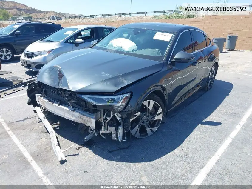 2020 Audi E-Tron Sportback Premium Plus VIN: WA12ABGEXLB035392 Lot: 42304663
