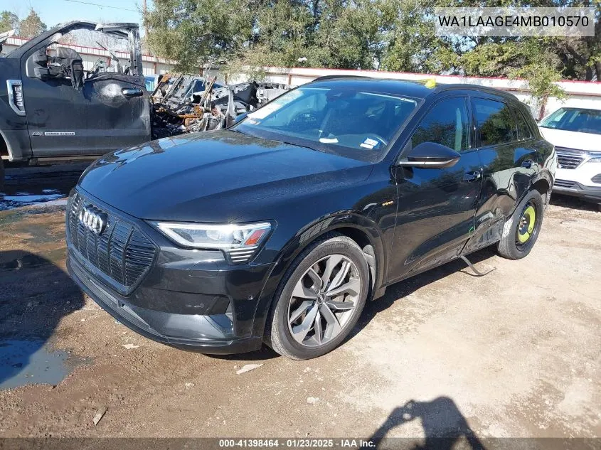 2021 Audi E-Tron Premium Plus Quattro VIN: WA1LAAGE4MB010570 Lot: 41398464
