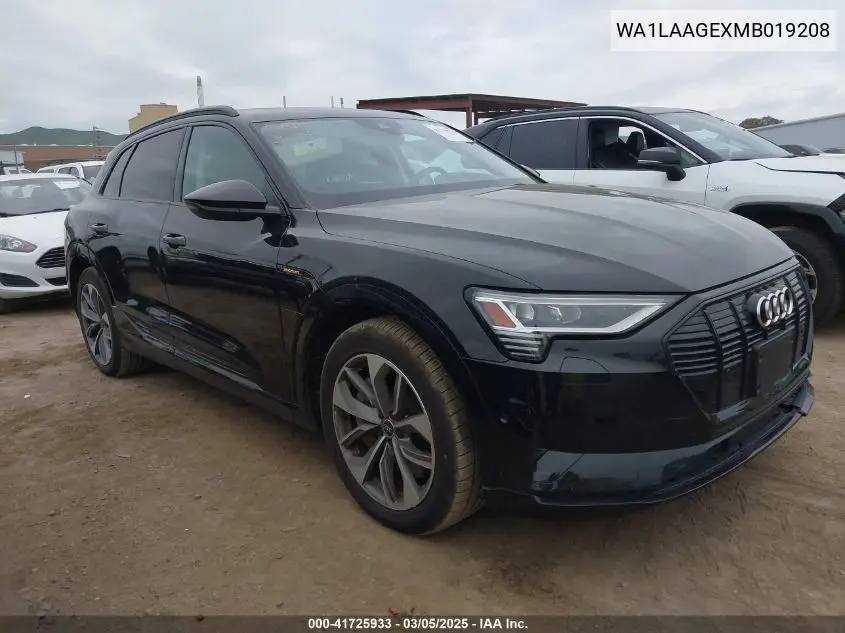 2021 Audi E-Tron Premium Plus Quattro VIN: WA1LAAGEXMB019208 Lot: 41725933