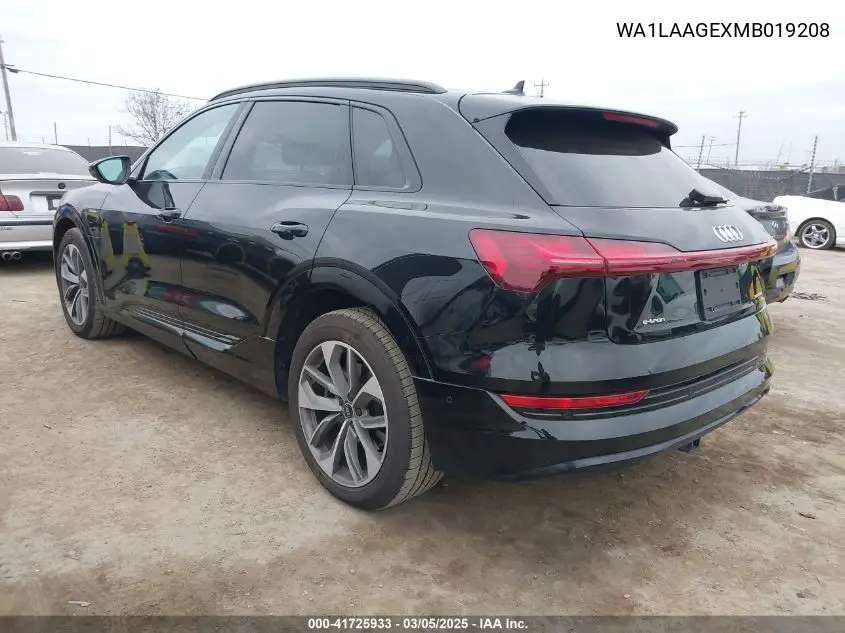 2021 Audi E-Tron Premium Plus Quattro VIN: WA1LAAGEXMB019208 Lot: 41725933