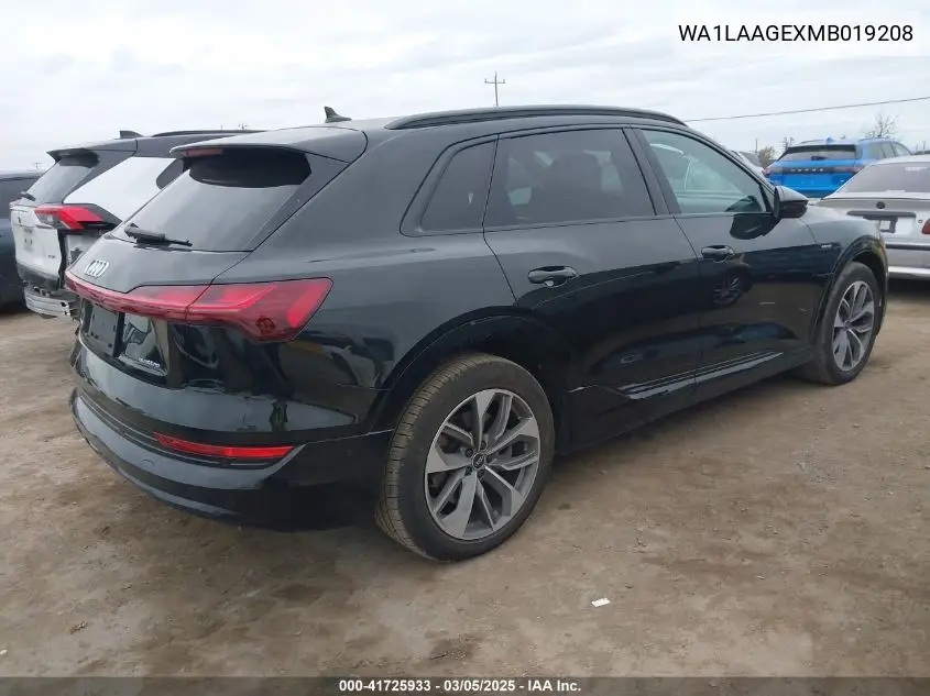 2021 Audi E-Tron Premium Plus Quattro VIN: WA1LAAGEXMB019208 Lot: 41725933