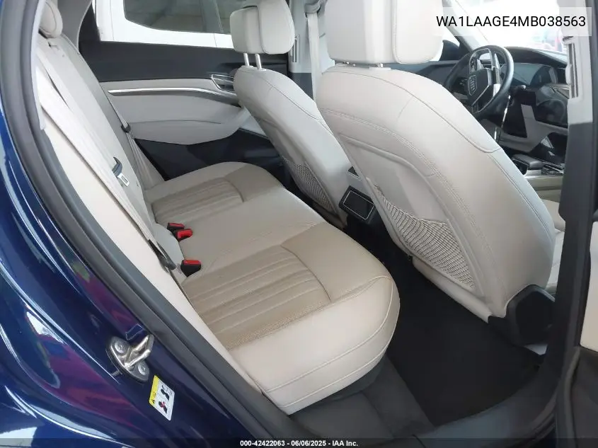 2021 Audi E-Tron Premium Plus Quattro VIN: WA1LAAGE4MB038563 Lot: 42422063
