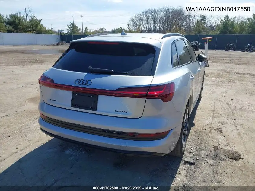 2022 Audi E-Tron Premium Quattro VIN: WA1AAAGEXNB047650 Lot: 41782598