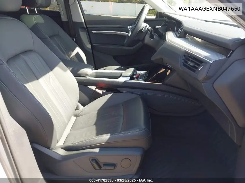 2022 Audi E-Tron Premium Quattro VIN: WA1AAAGEXNB047650 Lot: 41782598