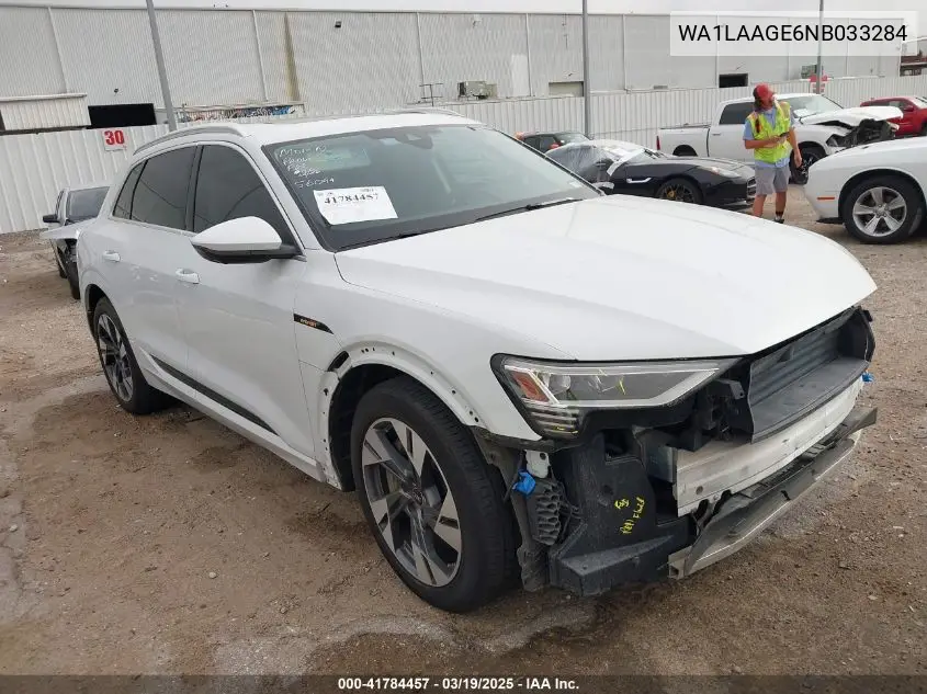 2022 Audi E-Tron Premium Plus Quattro VIN: WA1LAAGE6NB033284 Lot: 41784457