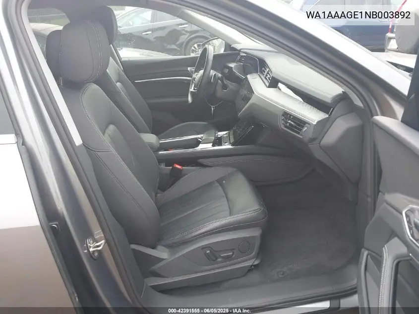 2022 Audi E-Tron Premium Quattro VIN: WA1AAAGE1NB003892 Lot: 42391555