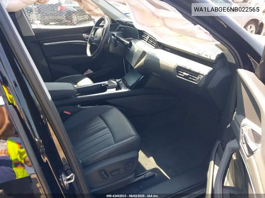 2022 Audi E-Tron Premium Plus Quattro VIN: WA1LABGE6NB022565 Lot: 42402533
