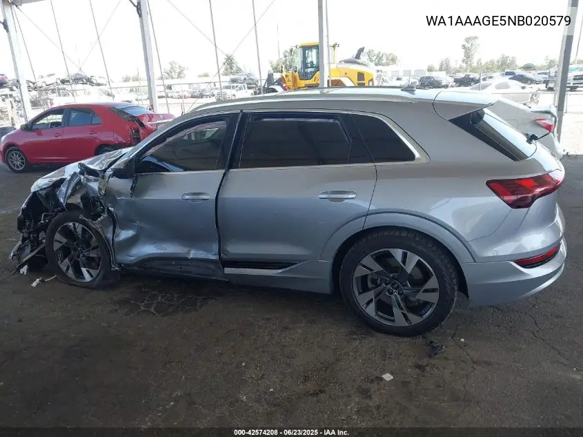 2022 Audi E-Tron Premium Quattro VIN: WA1AAAGE5NB020579 Lot: 42574208