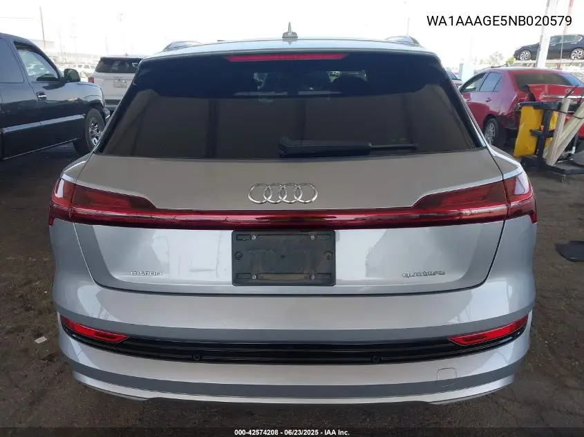 2022 Audi E-Tron Premium Quattro VIN: WA1AAAGE5NB020579 Lot: 42574208