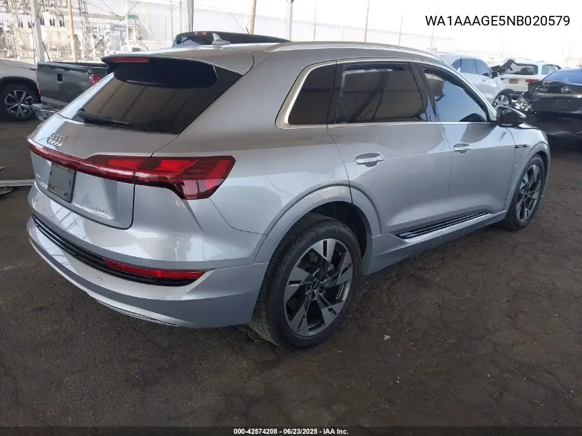 2022 Audi E-Tron Premium Quattro VIN: WA1AAAGE5NB020579 Lot: 42574208