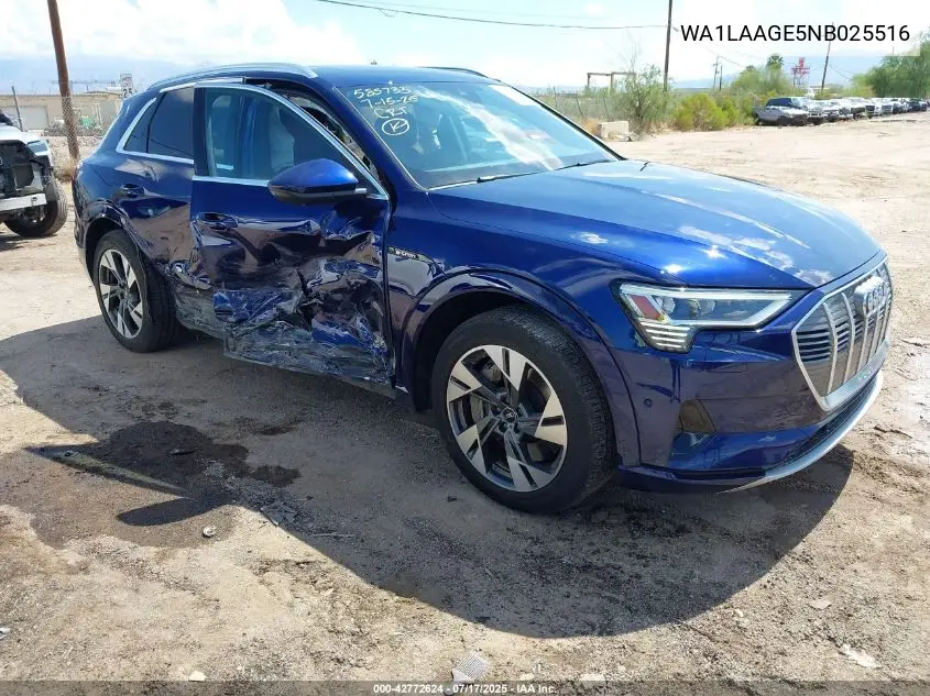 2022 Audi E-Tron Premium Plus Quattro VIN: WA1LAAGE5NB025516 Lot: 42772624