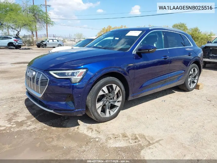 2022 Audi E-Tron Premium Plus Quattro VIN: WA1LAAGE5NB025516 Lot: 42772624
