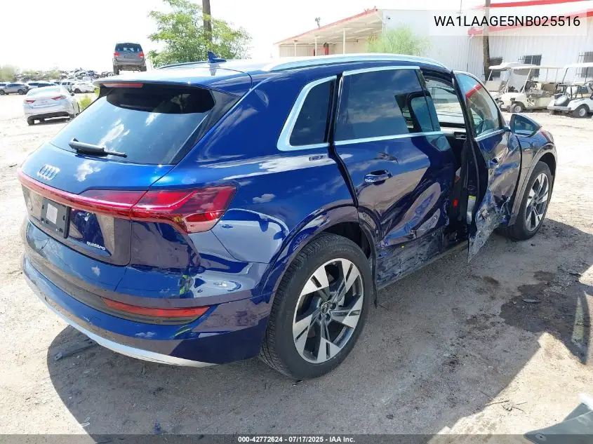 2022 Audi E-Tron Premium Plus Quattro VIN: WA1LAAGE5NB025516 Lot: 42772624