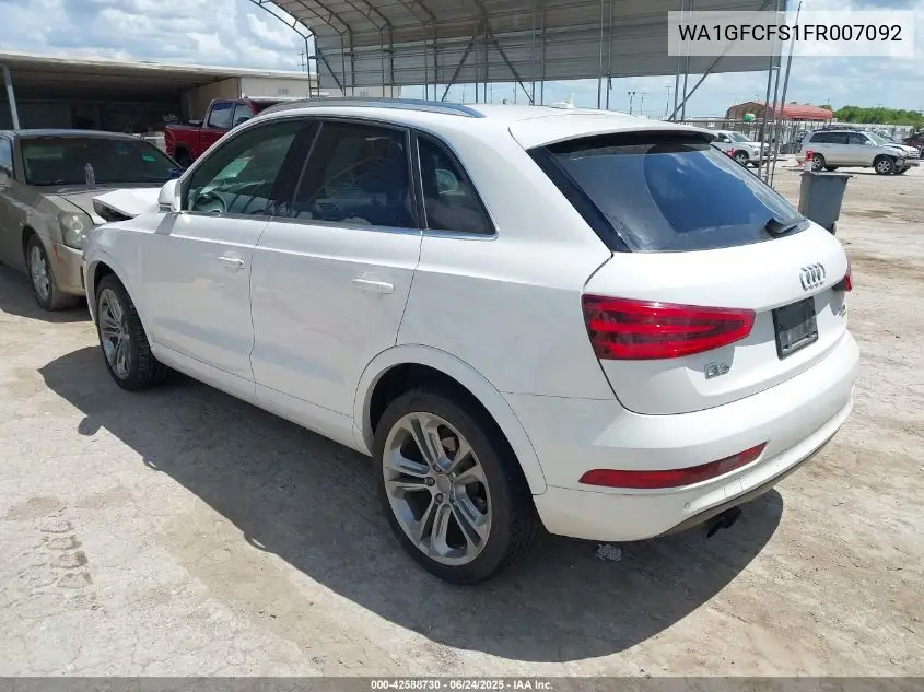 2015 Audi Q3 2.0T Premium Plus VIN: WA1GFCFS1FR007092 Lot: 42588730