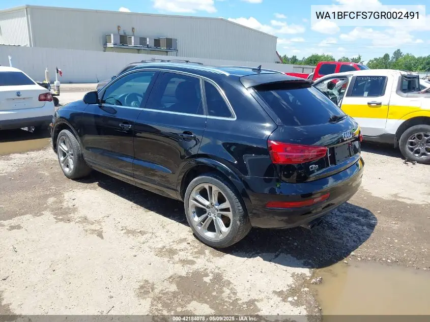 2016 Audi Q3 2.0T Premium Plus VIN: WA1BFCFS7GR002491 Lot: 42184078