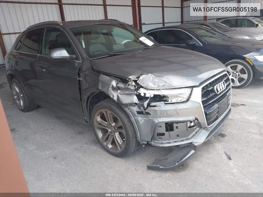 2016 Audi Q3 2.0T Premium Plus VIN: WA1GFCFS5GR005198 Lot: 42232443