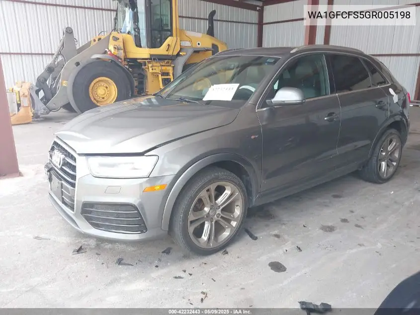 2016 Audi Q3 2.0T Premium Plus VIN: WA1GFCFS5GR005198 Lot: 42232443