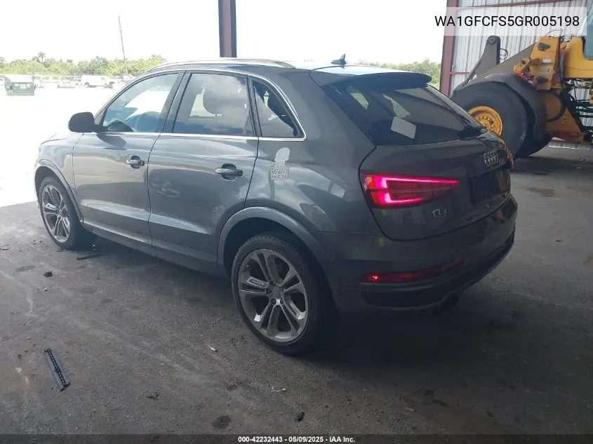 2016 Audi Q3 2.0T Premium Plus VIN: WA1GFCFS5GR005198 Lot: 42232443