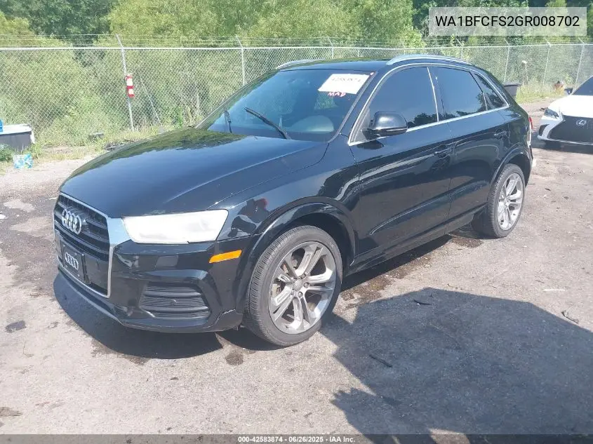 2016 Audi Q3 2.0T Premium Plus VIN: WA1BFCFS2GR008702 Lot: 42583874