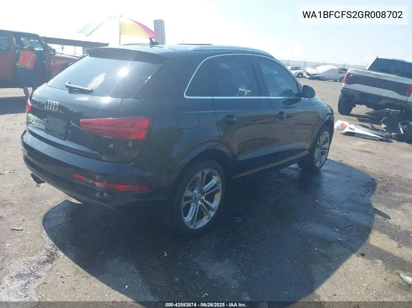 2016 Audi Q3 2.0T Premium Plus VIN: WA1BFCFS2GR008702 Lot: 42583874